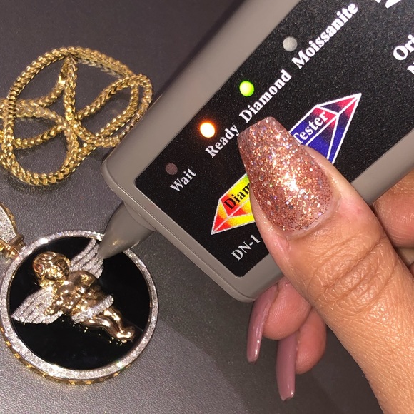 Stunning real diamond large mens angel round memorial pendant custom made NOT CZ - Picture 7 of 9